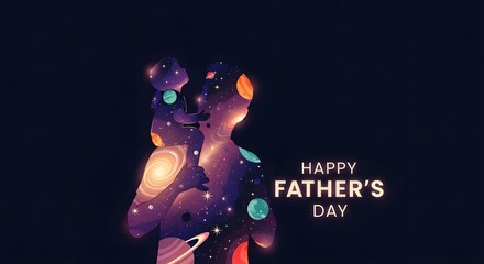 Fototapeta premium Happy father's day a vibrant abstract portrait with colorful geometric shapes