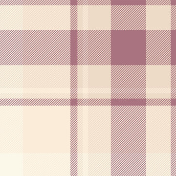 Regular fabric pattern texture, display plaid check textile. Sale seamless background tartan vector in light and antique white colors.