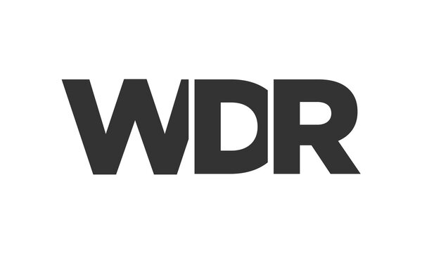 WDR logo design template with strong and modern bold text. Initial based vector logotype featuring simple and minimal typography. Trendy company identity.