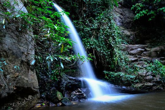 Mon Tha Than Waterfall or Montha Than Waterfall in summer at Doi Suthep-Pui National Park,Chiang mai, Northern Thailand.