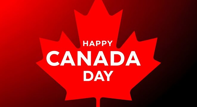 Celebrate happy canada day vibrant red maple leaf design for canadian national holiday greetings