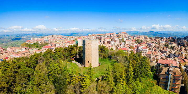 Torre di Federico aerial panoramic view in Enna