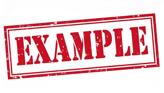 Red Example Stamp Rectangular Border Placeholder Symbol White Background Visuals