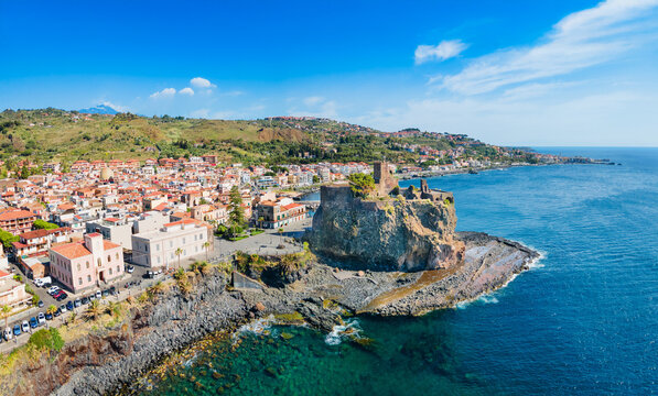Castello Normanno or Norman Castle aerial panoramic view