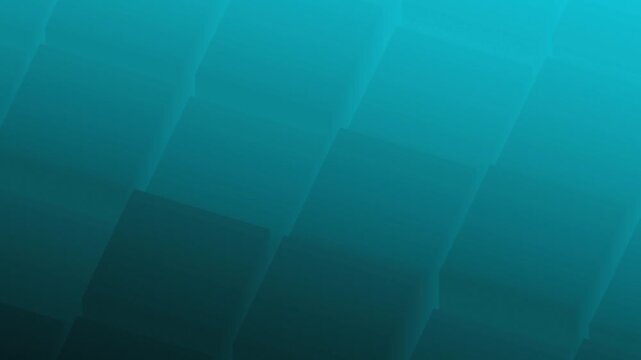Minimalist teal blue isometric cubes arranged in a repeating geometric pattern suggest digital infrastructure and organized corporate data systems