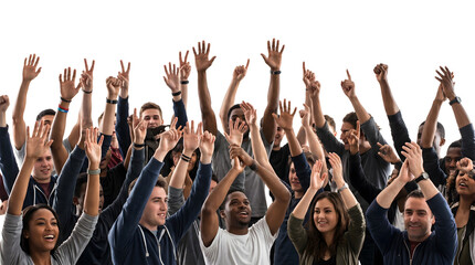 Obraz premium Silhouette of People Waving Hands in Stadium or Arena