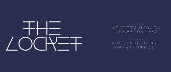 A modern logo design for The Lockett featuring a unique typography style on a dark blue background © Font