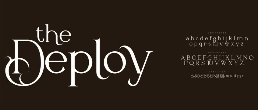 A stylish typography design featuring the deploy font on a dark background