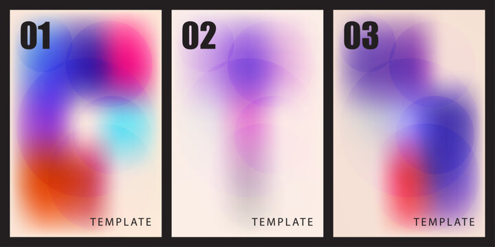 Abstract blurred gradient background set with circles and soft light