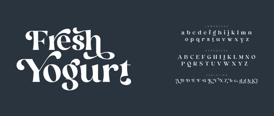 A stylish typography design for Fresh Yogurt featuring uppercase and lowercase letters © Font