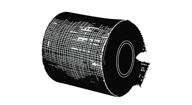 Barcode roll label sticker sheet black and white grid pattern for product identification and inventory management