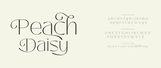 A beautiful typography design of the words Peach Daisy in a modern and elegant font style © Font