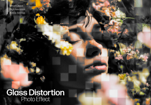 Glass Distortion Photo Effect PSD