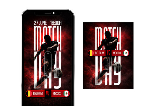 Soccer Match Social Media Post and Story