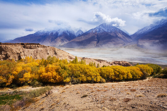 Yamchun Fort ruins near Vrang village in Tajikistan