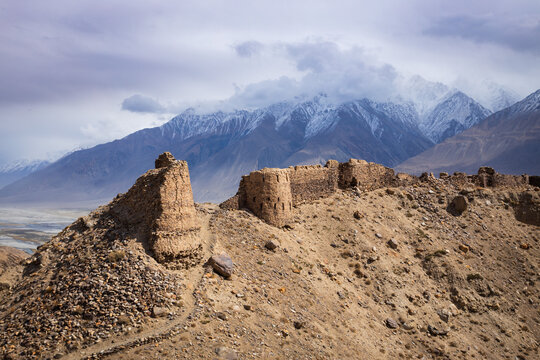 Yamchun Fort ruins near Vrang village in Tajikistan