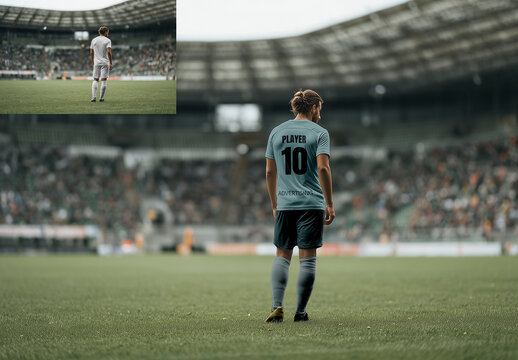 Soccer Jersey Mockup on Stadium Field