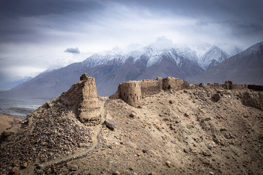 Yamchun Fort ruins near Vrang village in Tajikistan