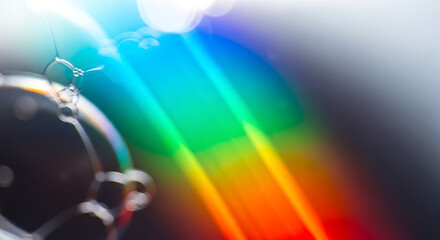 Naklejka premium Rainbow lens flare, colorful light beam, bright spectrum, shiny effect
