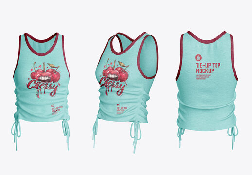 Women Sleeveless Tie-Up Top Mockup
