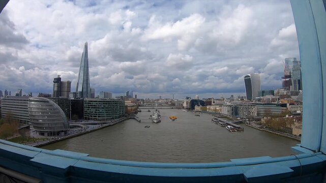 London skyline and River Thames panorama from Tower Bridge
