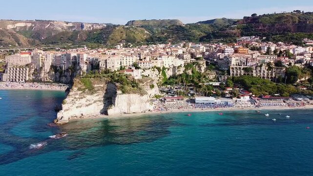 Scenic panoramic view of Tropea, Italy's stunning turquoise coast