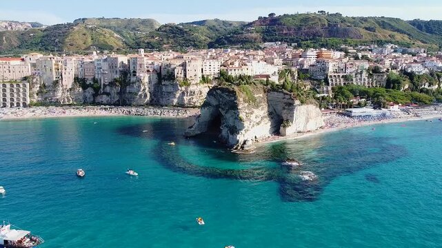 Scenic panoramic view of Tropea, Italy's stunning turquoise coast