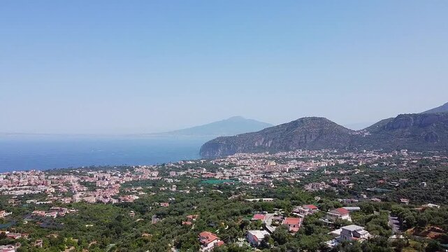 Panoramic View of Sorrento Peninsula, Bay of Naples, and Vesuvius