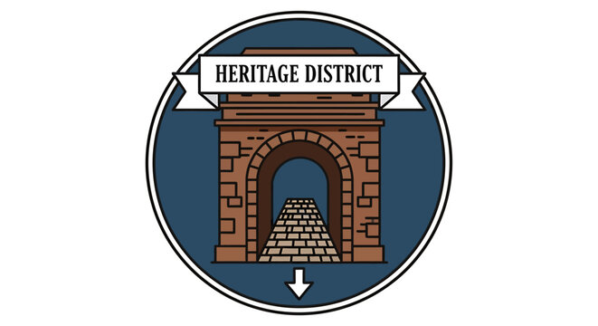 Heritage District Logo Brick Archway Icon.