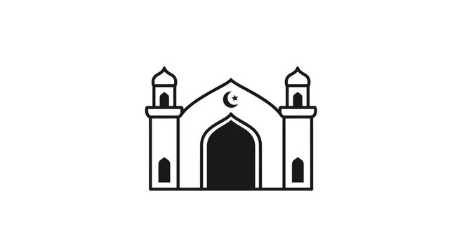 Islamic Mosque Architecture Symbol Icon.