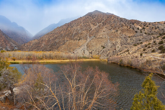 Iskanderkul mountain lake in the Fann Mountains