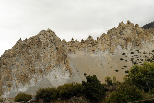 mountain landscape with clouds