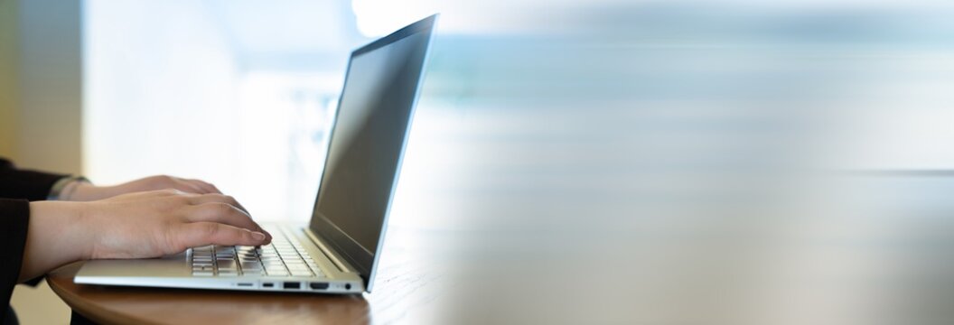 Business office work with laptop productivity