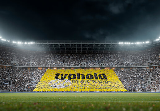 Stadium Crowd Mosaic Mockup PSD