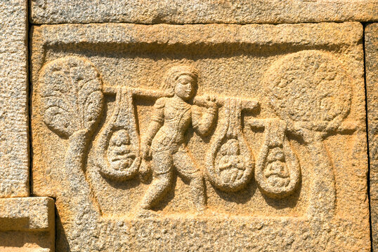 bas relief of shravana kumara