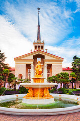 Fototapeta premium Fountain at Sochi port, Russia