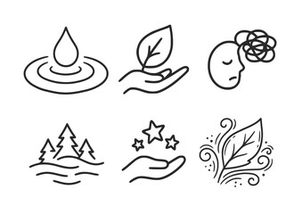 Fototapeta premium vector set of nature icon