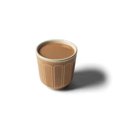 traditional Bangladeshi tea cup isolated on white background