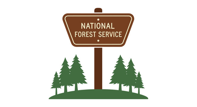 National Forest Service Sign Board.