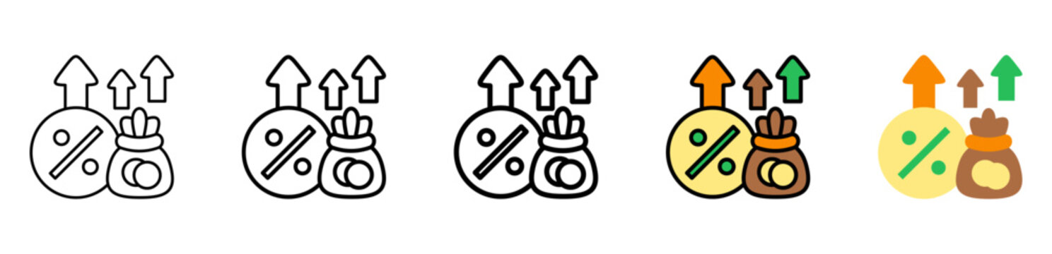 Interest Icon With Differences and Colors Style Illustration