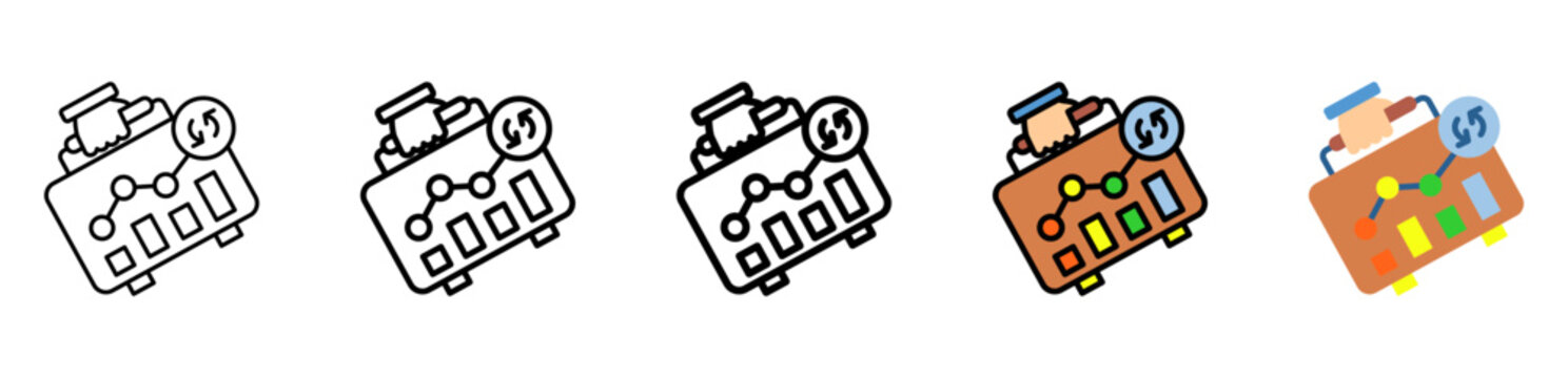 Cycle Icon With Differences and Colors Style Illustration