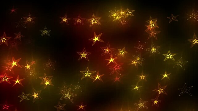 Beautiful and radiant festive stars swinging like a pendulum