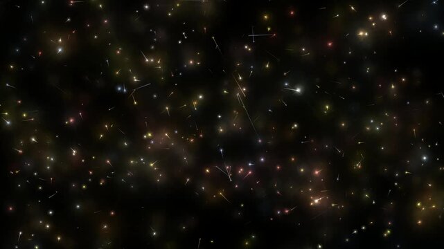 Enormous quantity of microparticles moving randomly with trails