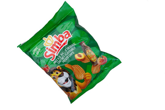 Simba Mrs H S Ball's chutney flavoured potato chips pack isolated on transparent background