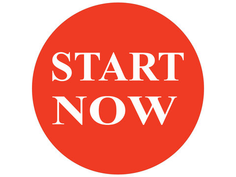 Bold start now text vector graphic illustration