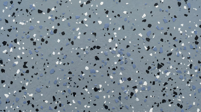 Gray Epoxy Floor Coating with Black, White, and Blue Flakes - Seamless Texture Background
