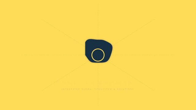 3D render of unified growth concept with abstract shape and circle on yellow background creating business animation designed for strategy visuals, motion graphics and video overlays