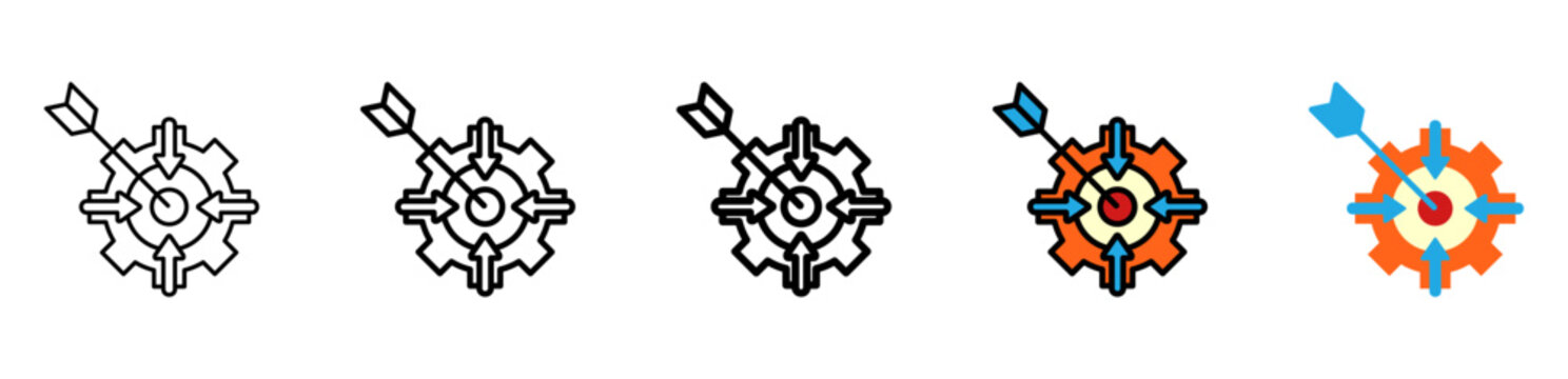 Specific Icon With Differences and Colors Style Illustration