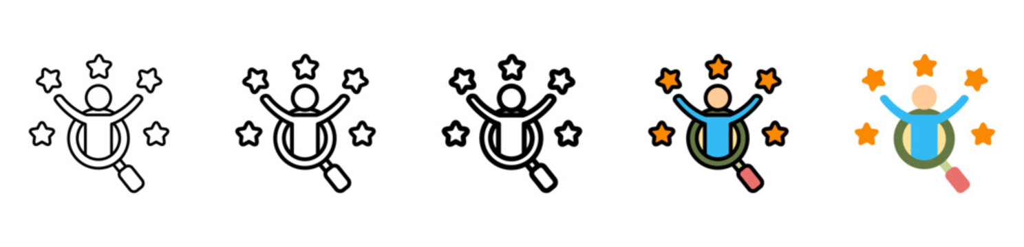 Talent Icon With Differences and Colors Style Illustration