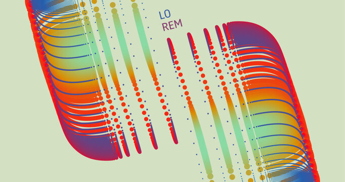 A cubic figure cut in half and the parts offset. Technological background. Color transition effect. Gradient. Industrial style for digital projects. 3D vector for brochure, poster, cover, presentation